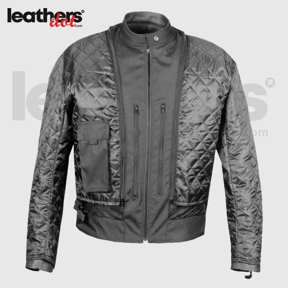 Men’s Cruiser Motorcycle Jacket Black Cowhide Leather Armored Street Bike - Picture 6 of 16